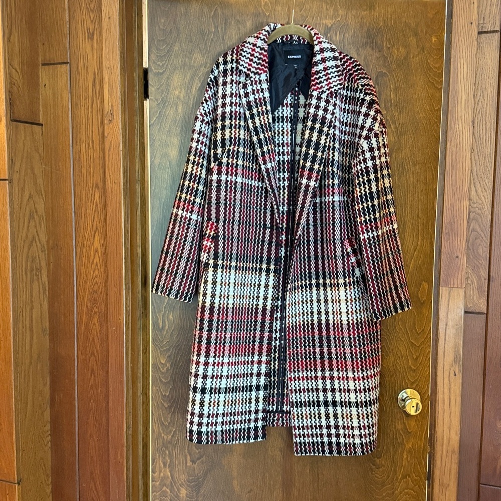 Express Plaid Long Coat